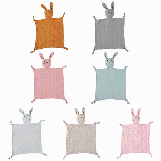 Soft Cotton Baby Safety Blanket with Rabbit Doll