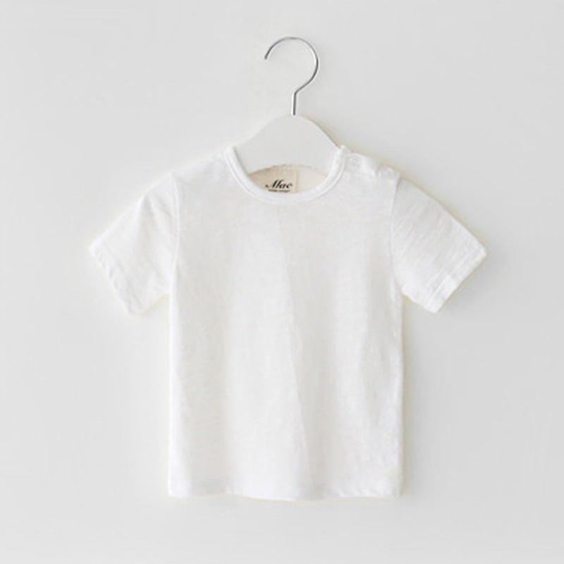 Soft Comfortable Short Sleeve Solid Color T-Shirt for Kids