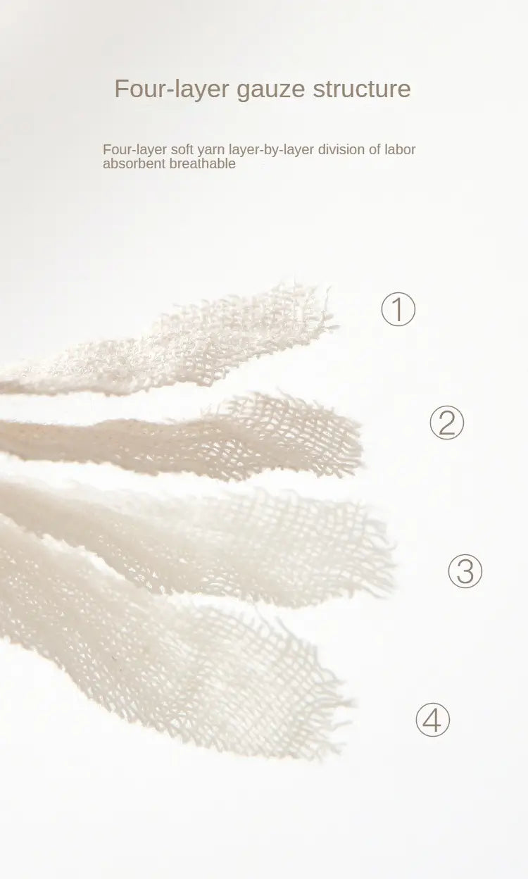 4 Layers Cotton Gauze Squares Towels for Newborns